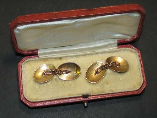 Vintage 9CT Gold Men's Cufflink Set - 5.8 Grams