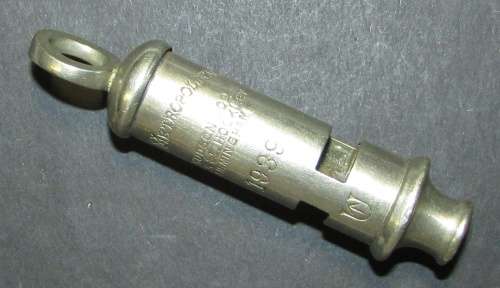 Vintage WW2 Metropolitan J.Hudson and Co ( Birmingham ) Whistle Dated 1939