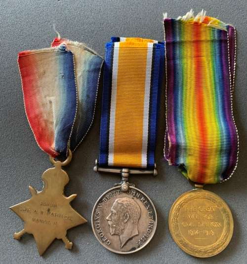 Full Size WW1 British Trio:13550 SJT A.W.Patrick - Manchester Regiment