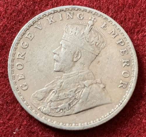 India 1916 Silver One Rupee