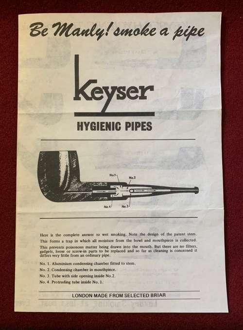 1980`s - Boxed Number 22 (Poker Pipe ) Keyser Smoking Pipe