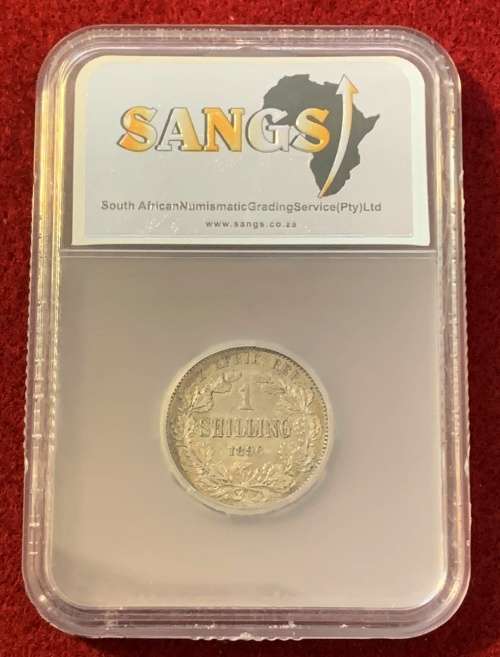 1896 ZAR Silver One Shilling - SANGS Graded AU53 (EF)