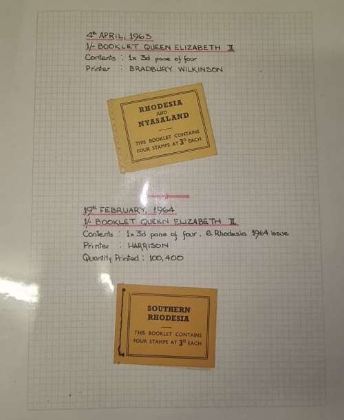 Rhodesia - Folder with Rhodesian Stamp Booklets