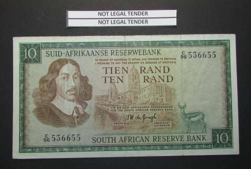 Republic of South Africa - TW de Jongh - 10 Rand Banknote