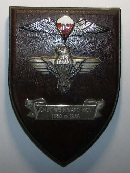 SADF - Para Plaque Awarded to: CMDT WJH ( Willy ) Ward HCS