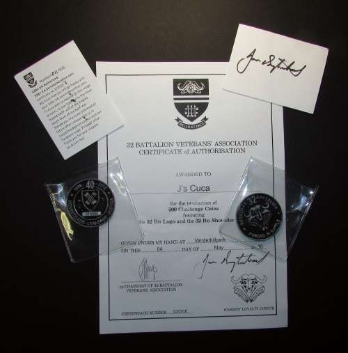 32 Battalion Veterans Association Challenge Coin Set Issued to J`s Cuba - Only 500 Sets