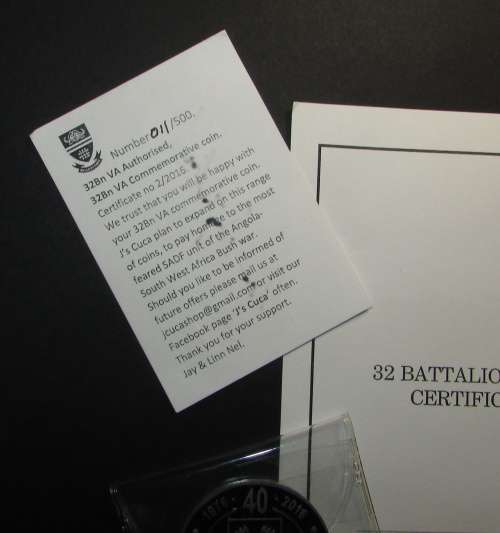 32 Battalion Veterans Association Challenge Coin Set Issued to J`s Cuba - Only 500 Sets