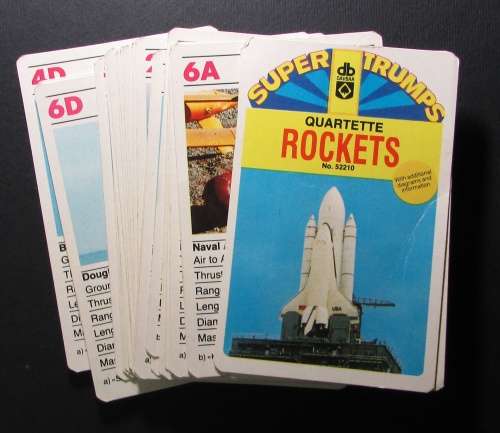 Vintage Super Trumps Playing Cards - Rockets