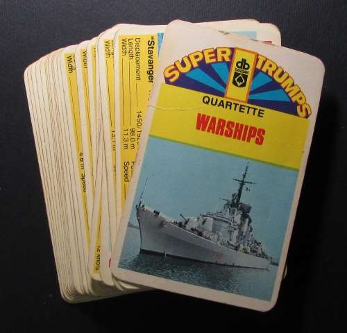 Vintage Super Trumps Playing Cards - Warships