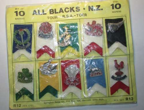 Vintage All Blacks Tour to South Africa Pin Badge Set in Original Packaging