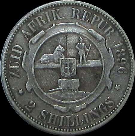 1896 Silver ZAR Two Shillings