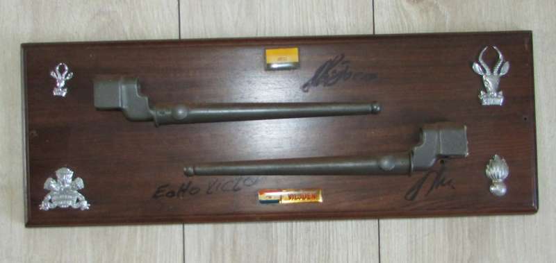 SADF - Bayonet Frame Owned and signed by Brigadier General Eddie Viljoen ( Echo Victor )