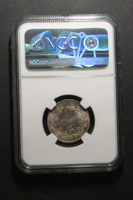 1897 ZAR Shilling - NGC Graded MS63