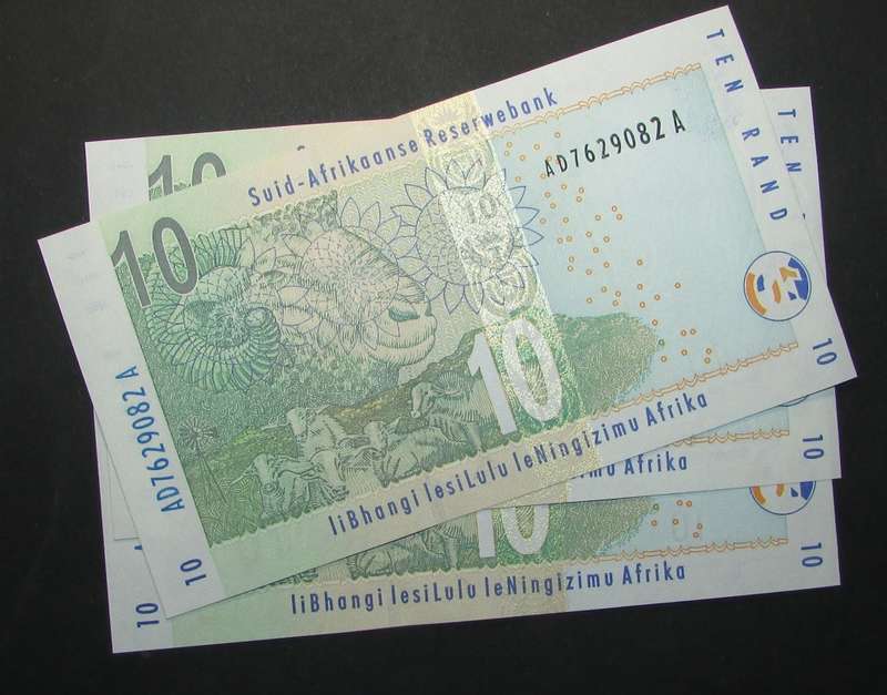 Republic of South Africa - Gill Marcus - 3 by 10 Rand Banknotes in Sequence