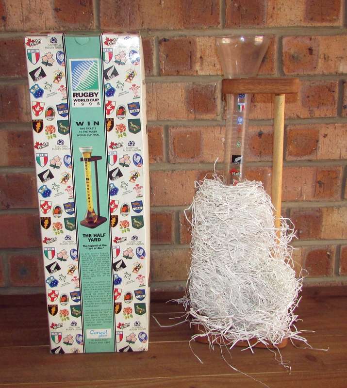 1995 Rugby World Cup Official Item - Half Yard Ale Glass ( Stands 50CM - Boxed )