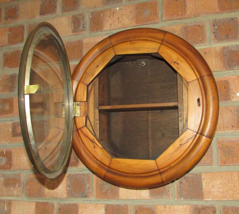 Vintage Ships Porthole Window Cabinet - Measures 40CM in Diameter