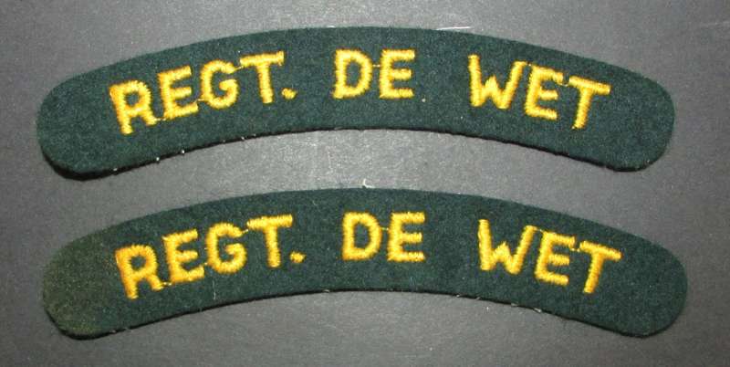 SADF - Regiment De Wet Shoulder Titles