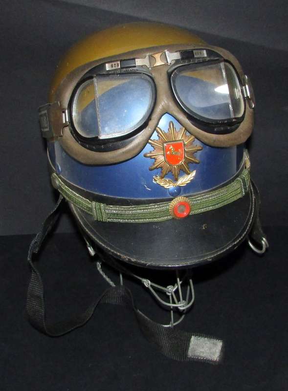 German Police Helmet and Goggles