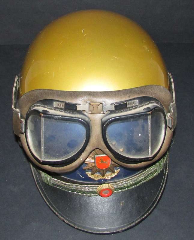 German Police Helmet and Goggles