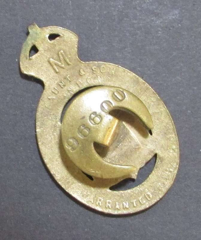 World War 1 Ordnance Trench Art Cap Badge - On War Service