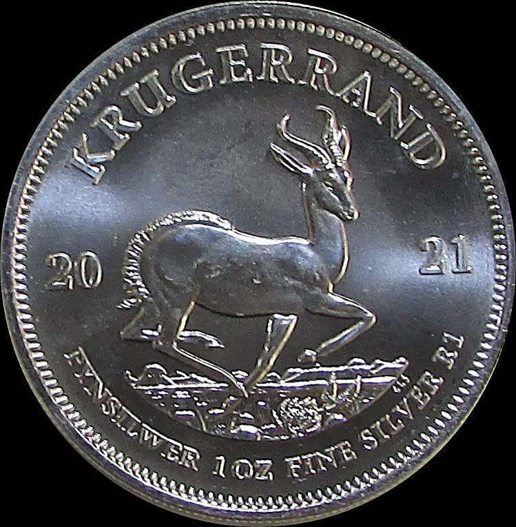 Sterling Silver 1OZ Silver Krugerrand - Dated 2021
