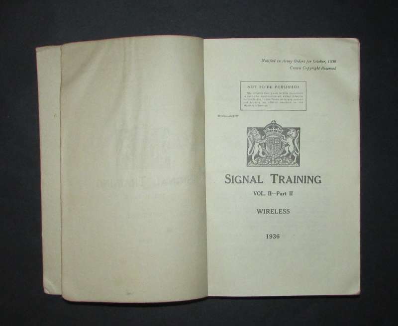 Army Signals Training Manuel Dated 1936