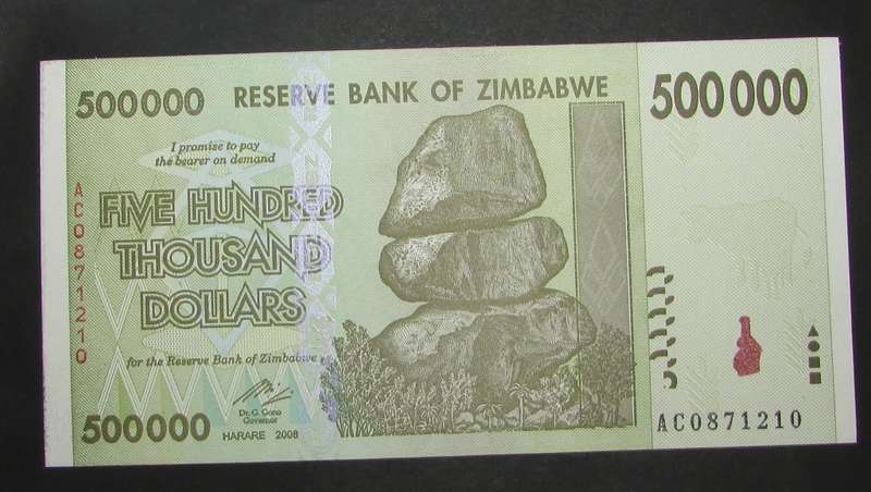 Zimbabwe 500 Thousdand Dollars Note UNC