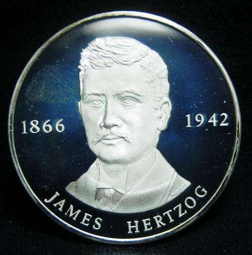 Generals of the Boer War Sterling Silver Meddalion - James Hertzog