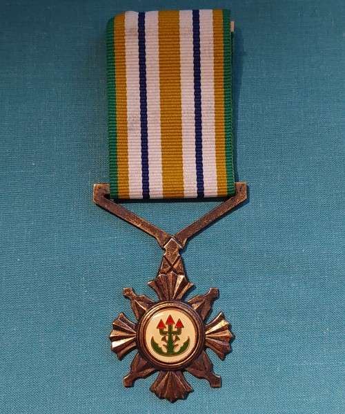 South African Police Medal - Star for Outstanding Service - * Named * Silver Gilt * Full Size *