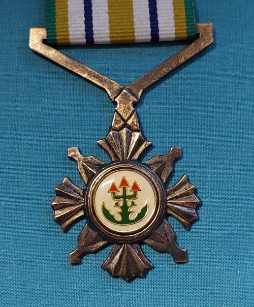 South African Police Medal - Star for Outstanding Service - * Named * Silver Gilt * Full Size *