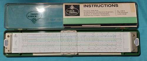 Faber-Castell 2/83N Novo-Duplex Slide Rule with instruction manual (English) and other extras!