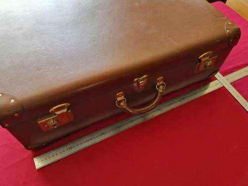 Vintage Globite Brown Lightweight Suitcase  Large