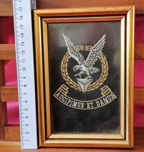 60 Squadron SAAF - Stunning Embroided Gold & Silver framed insignia