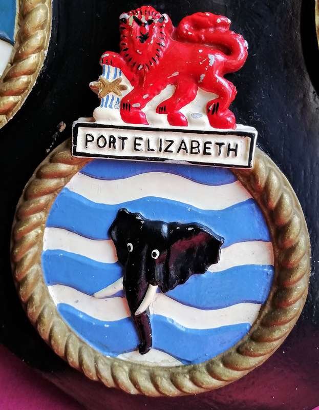 Naval Plaques - 4 Mounted  (Coat of Arms)-Made from Plaster of Paris mounted on wood plaque & shield