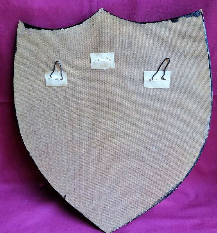 Naval Plaques - 4 Mounted  (Coat of Arms)-Made from Plaster of Paris mounted on wood plaque & shield
