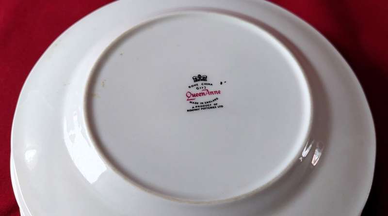 Queen Anne Bone China  - 22 piece White Tea Set with Gilt Trimming & Edging