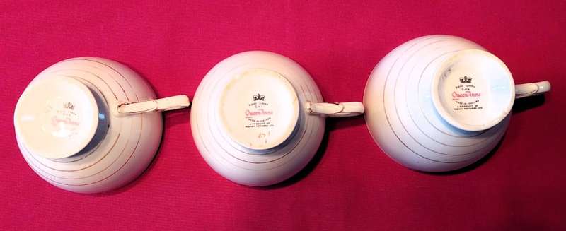 Queen Anne Bone China  - 22 piece White Tea Set with Gilt Trimming & Edging