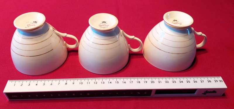 Queen Anne Bone China  - 22 piece White Tea Set with Gilt Trimming & Edging
