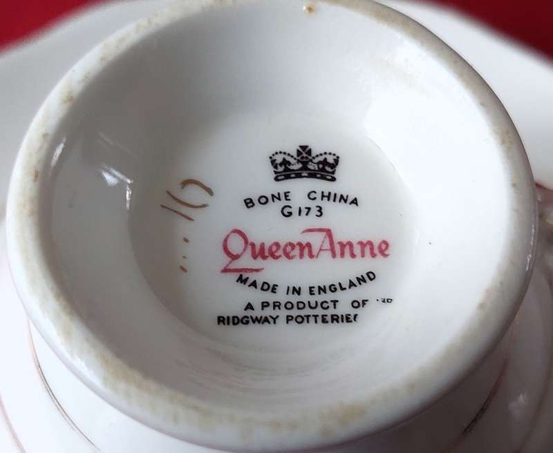 Queen Anne Bone China  - 22 piece White Tea Set with Gilt Trimming & Edging