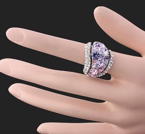 White gold plated 18k ring - on finger