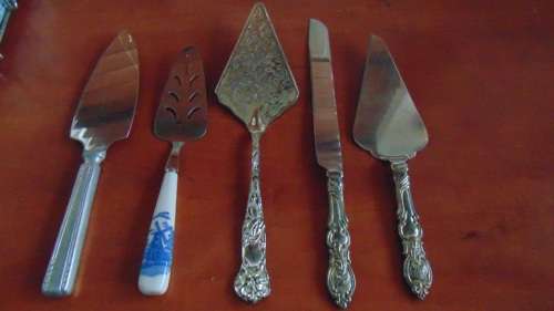 Lot of Cake Lifters and Knife