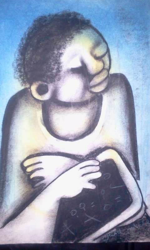 ''''A NICE DAVID MBELE CHARCOAL ON PAPER'''