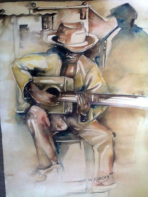 WELCOME M KOBOKA WATERCOLOUR ON PAPER UNFRAMED