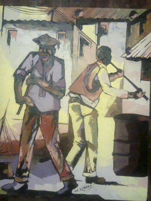 WELCOME M KOBOKA OIL ON BOARD UNFRAMED