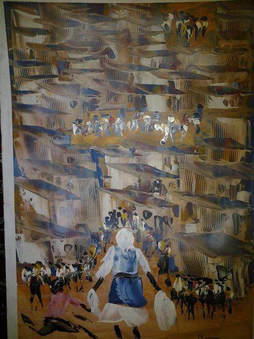 SOLOMON SEKHAEOLELO OIL ON PAPER