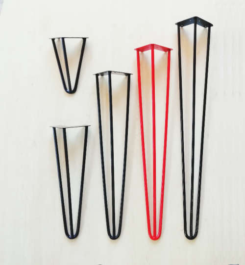 80cm - 4 x Hairpin Furniture Leg - Desk / Dining Table. Powder Coated BLACK