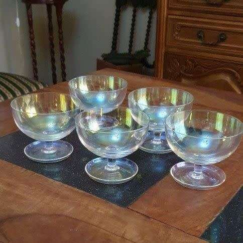 Five Stunning Lustreware Desert Glasses