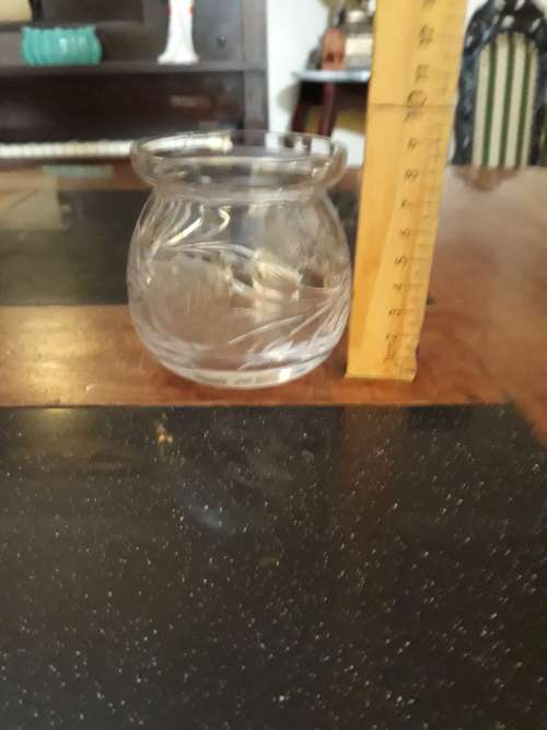 Beautiful Rose Cut Crystal Sugar Bowl, No Lid