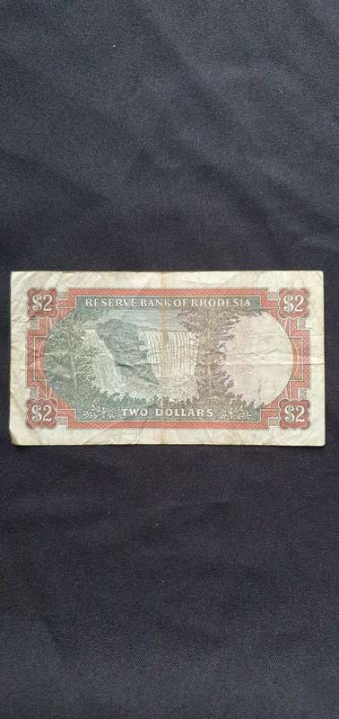 Rhodesian 2 Dollor Bank Note 1975
