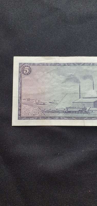 South African 5 Rand Bank Note T.W. de Jongh